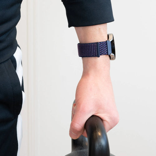 Bandz Amazfit Balance 2 Nylon Loop Armband (Indigo Blau)