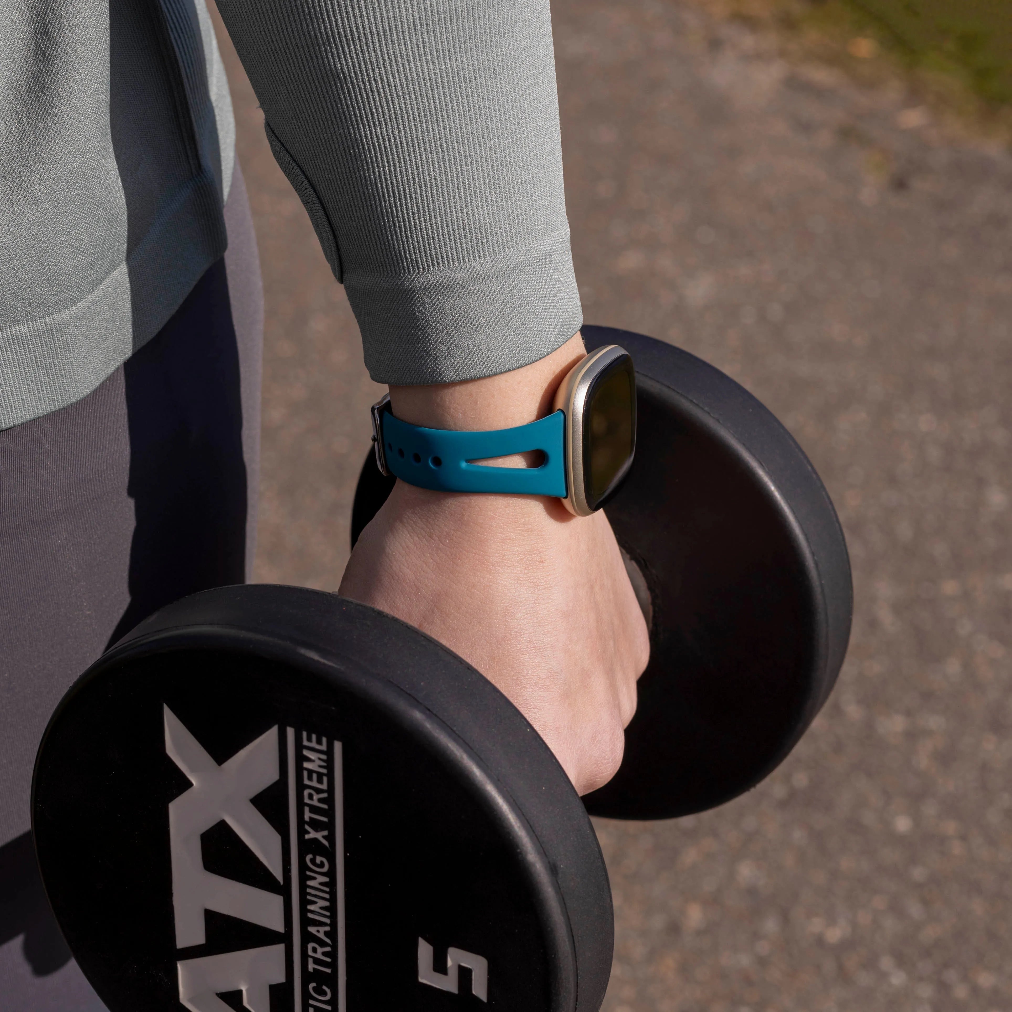 Fitbit Versa 3 Luxus-Silikonarmband (Grünblau)