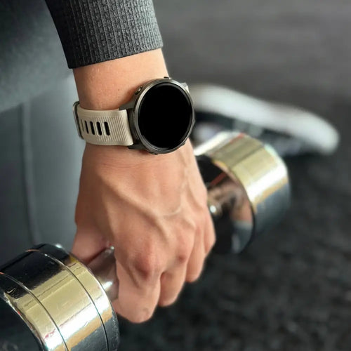 Bandz Garmin Venu 4 - 41mm sport band met gesp (sterrenlicht/zwart)