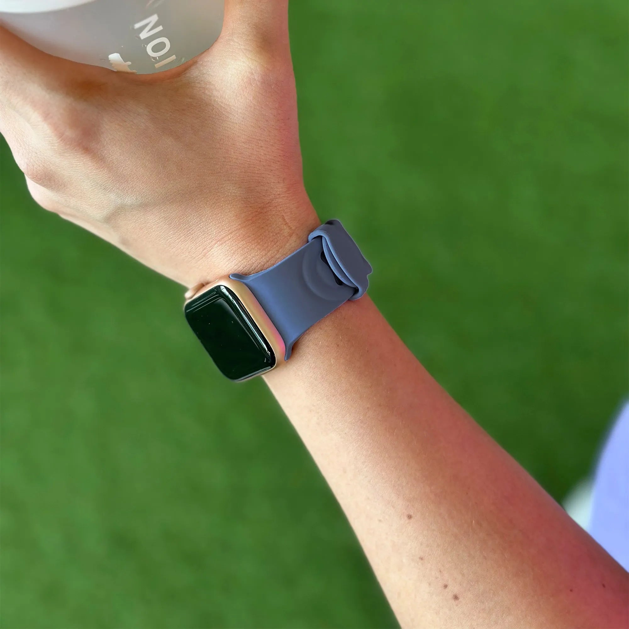 Apple Watch Silikon Kettenarmband (Grau-Blau)