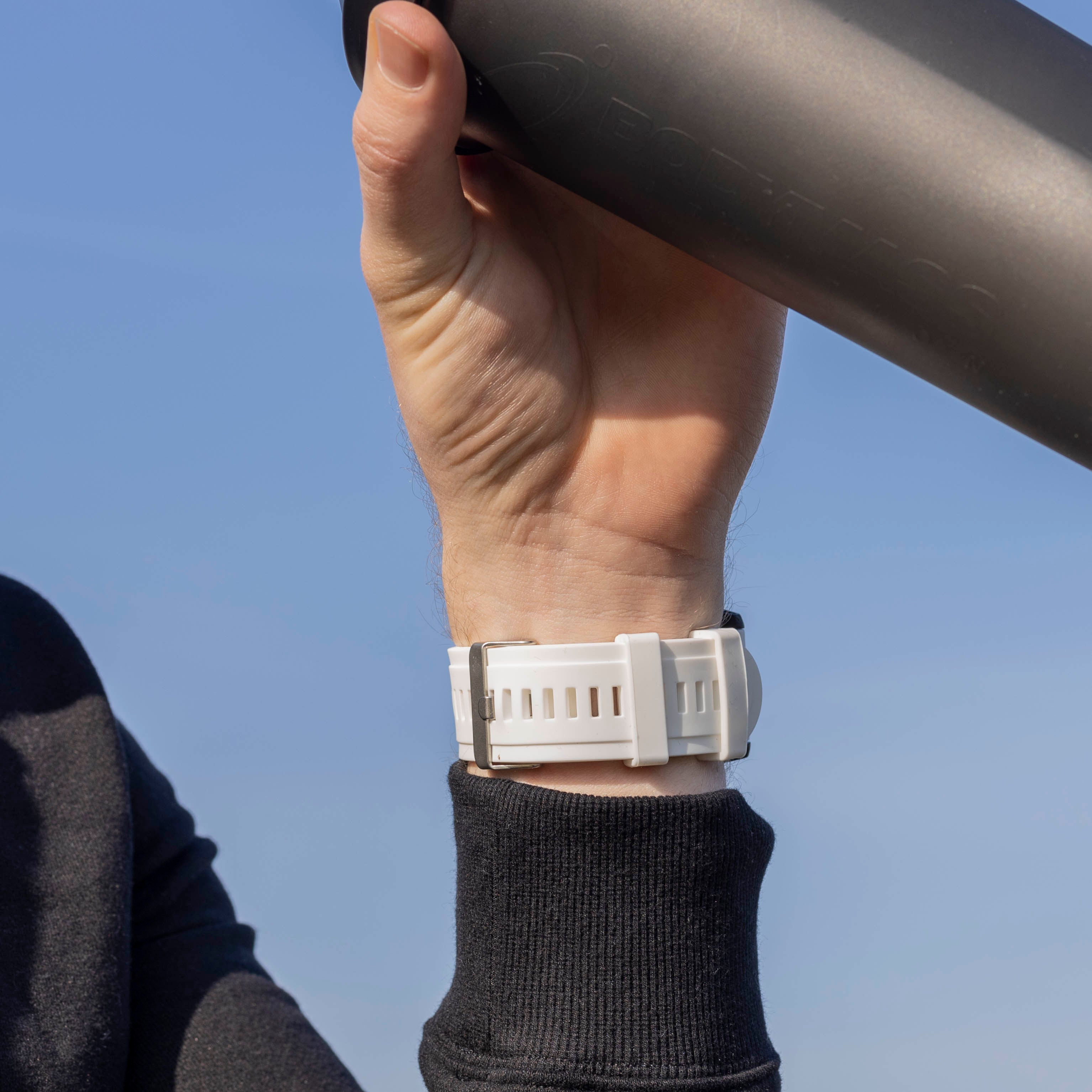 Garmin Fenix 5x/6x glänzendes Silikonarmband (Weiß)