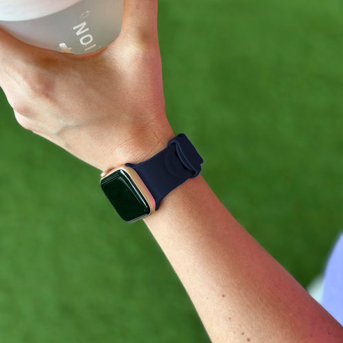 Apple Watch Silikon Kettenarmband (Dunkelblau)