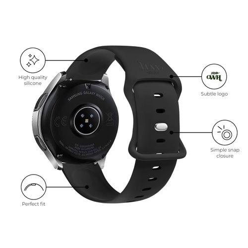 xoxo Wildhearts Samsung Galaxy Watch 3 41mm Silicone Strap (Black)