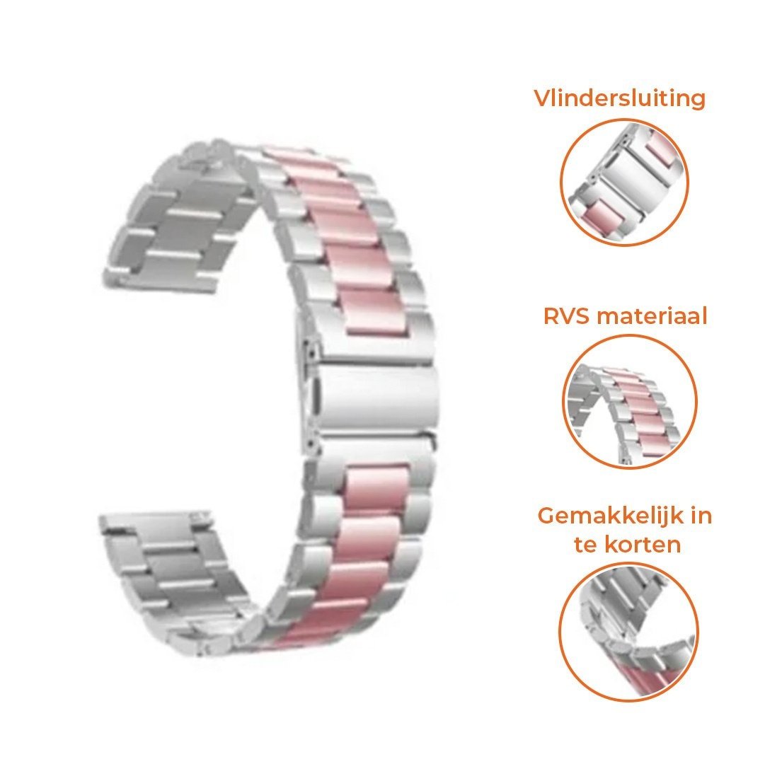 Huawei Watch GT 5 Pro - 42mm Stahlarmband (Silber/Rosa)