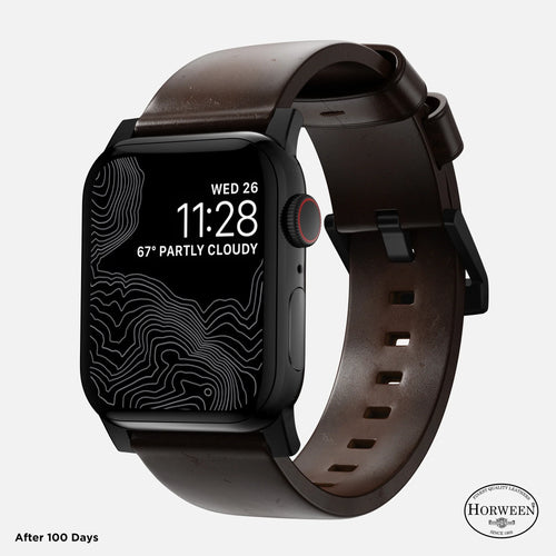 Nomad Modern Apple Watch Lederarmband (Braun/Schwarz)