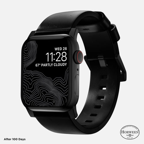Nomad Modern Apple Watch Lederarmband (Schwarz)