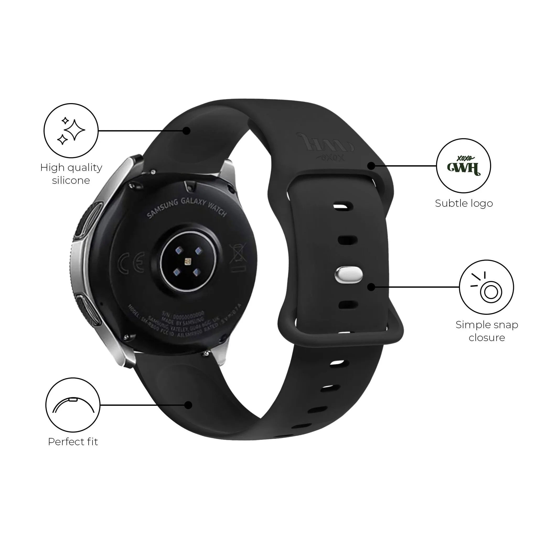 xoxo Wildhearts Polar Pacer Silicone Strap (Black)