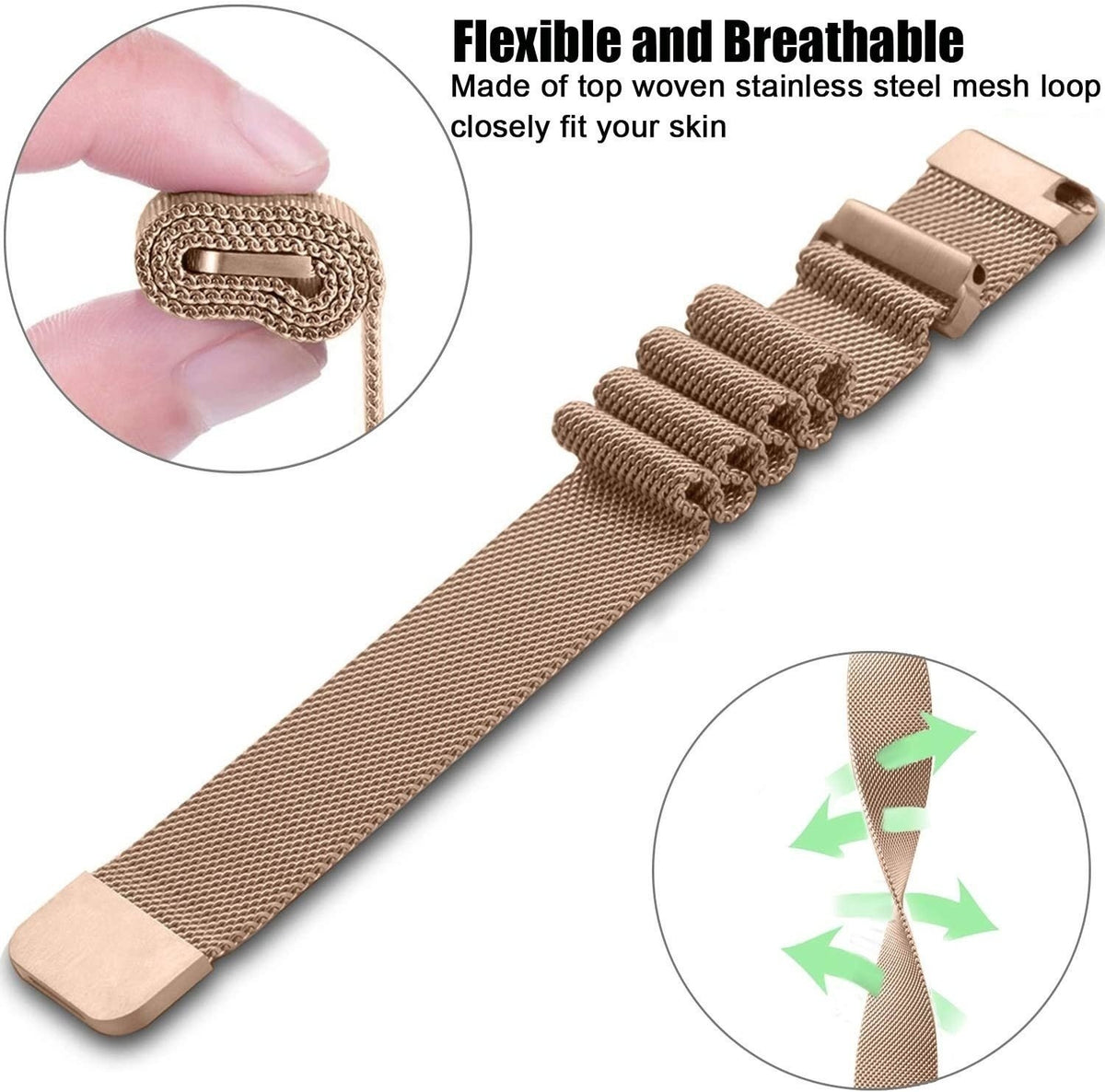 Milanese Strap, rose gold, promotional banner