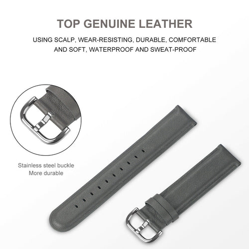 Leather Strap, dark grey, infographic (USP banner)