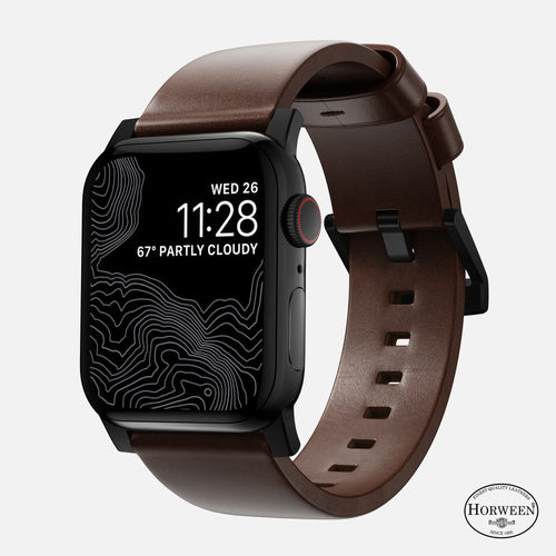 Nomad Modern Apple Watch Lederarmband (Braun/Schwarz)
