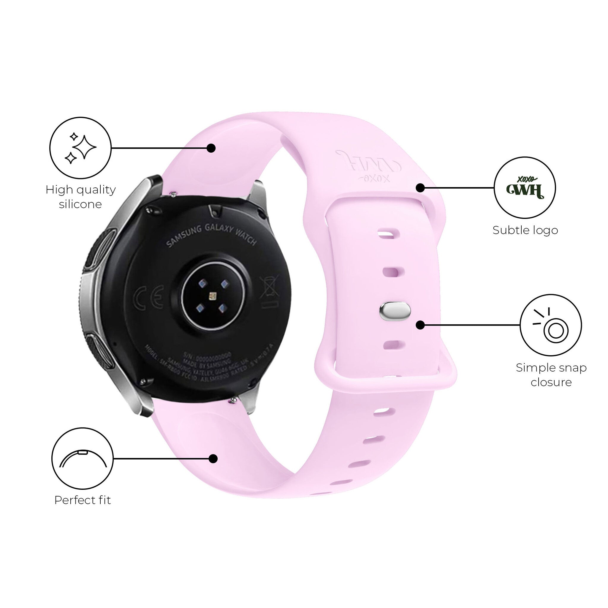 xoxo Wildhearts Samsung Galaxy Watch 3 41mm Silikonarmband (Rosa)
