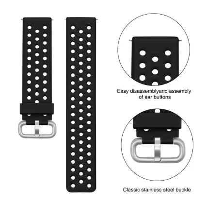 Breathable Silicone Strap, black, promotional banner