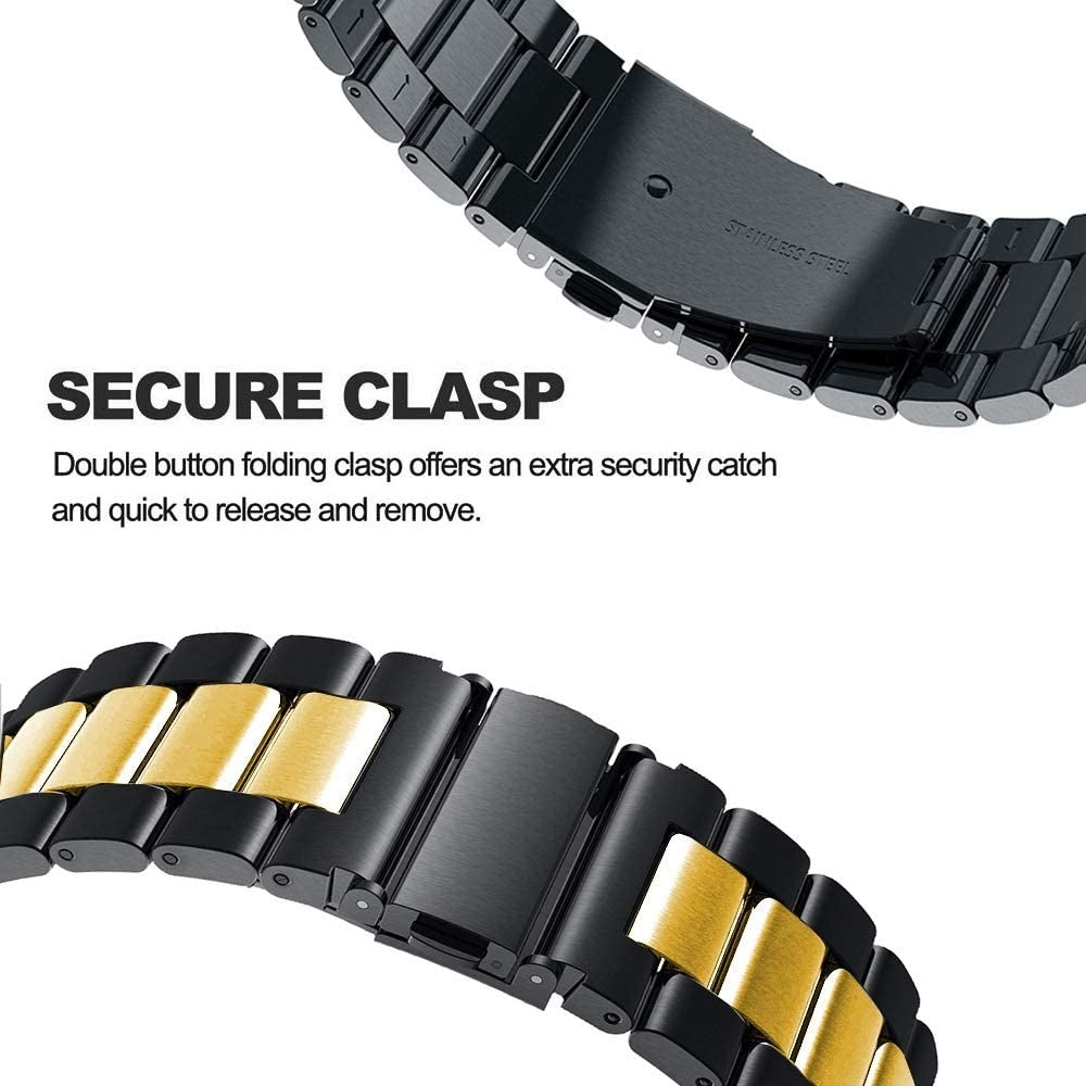 Garmin Vivoactive 4 Stahlarmband (Schwarz/Gold)