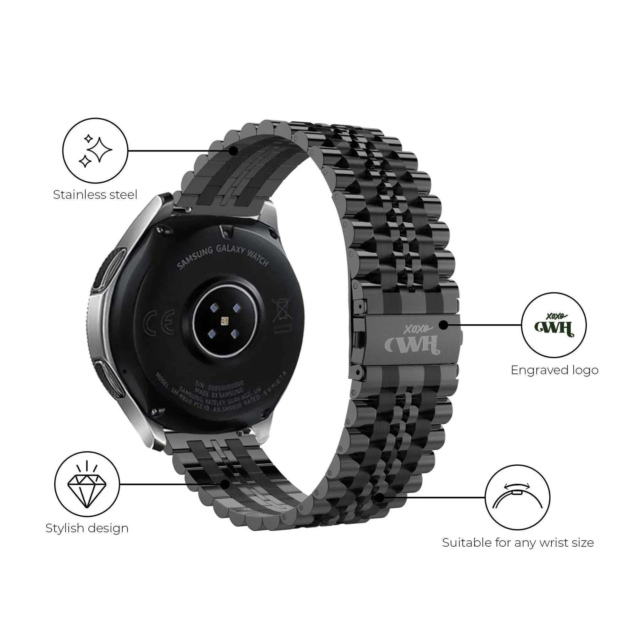 xoxo Wildhearts Xiaomi Amazfit Bip Steel Strap (Black)