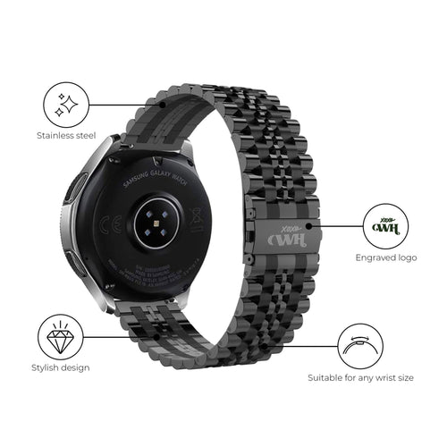 xoxo Wildhearts Samsung Galaxy Watch Active Stahlarmband (Schwarz)
