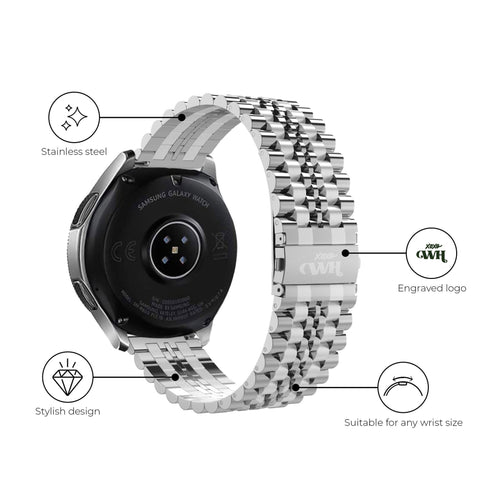 xoxo Wildhearts Samsung Galaxy Watch Active Stahlarmband (Silber)