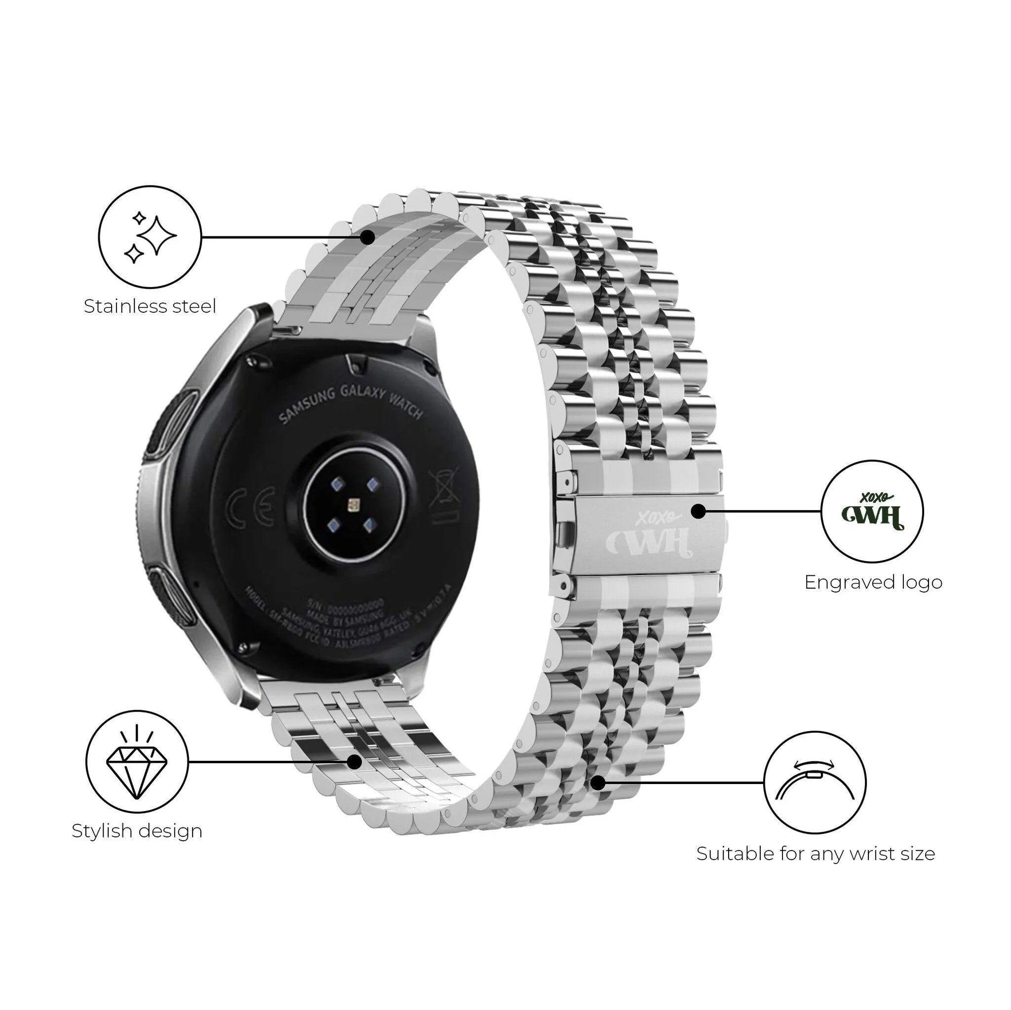 xoxo Wildhearts Xiaomi Amazfit Bip Steel Strap (Silver)