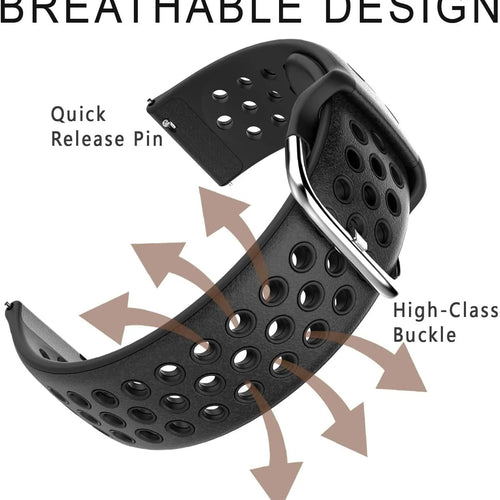 Breathable Silicone Strap, black, promotional banner