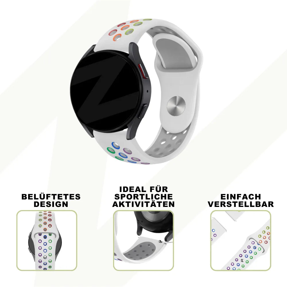 Bandz Coros Apex 2 Sportarmband 'Deluxe' (Weiß/Regenbogen)