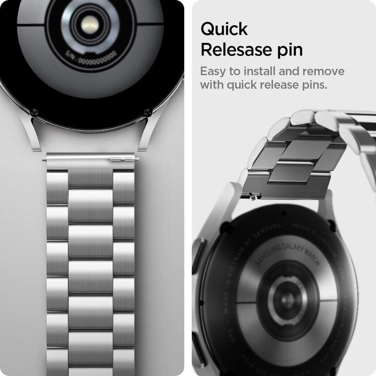 Spigen Samsung Galaxy Watch 4 40mm Stahlarmband (Silber)