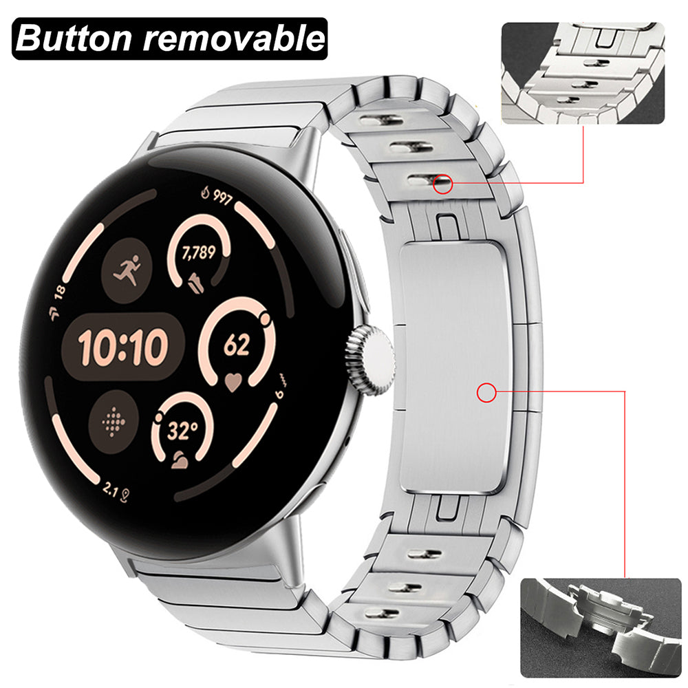 Google Pixel Watch 3 - 45mm Premium Metall Gliederarmband (Silber)