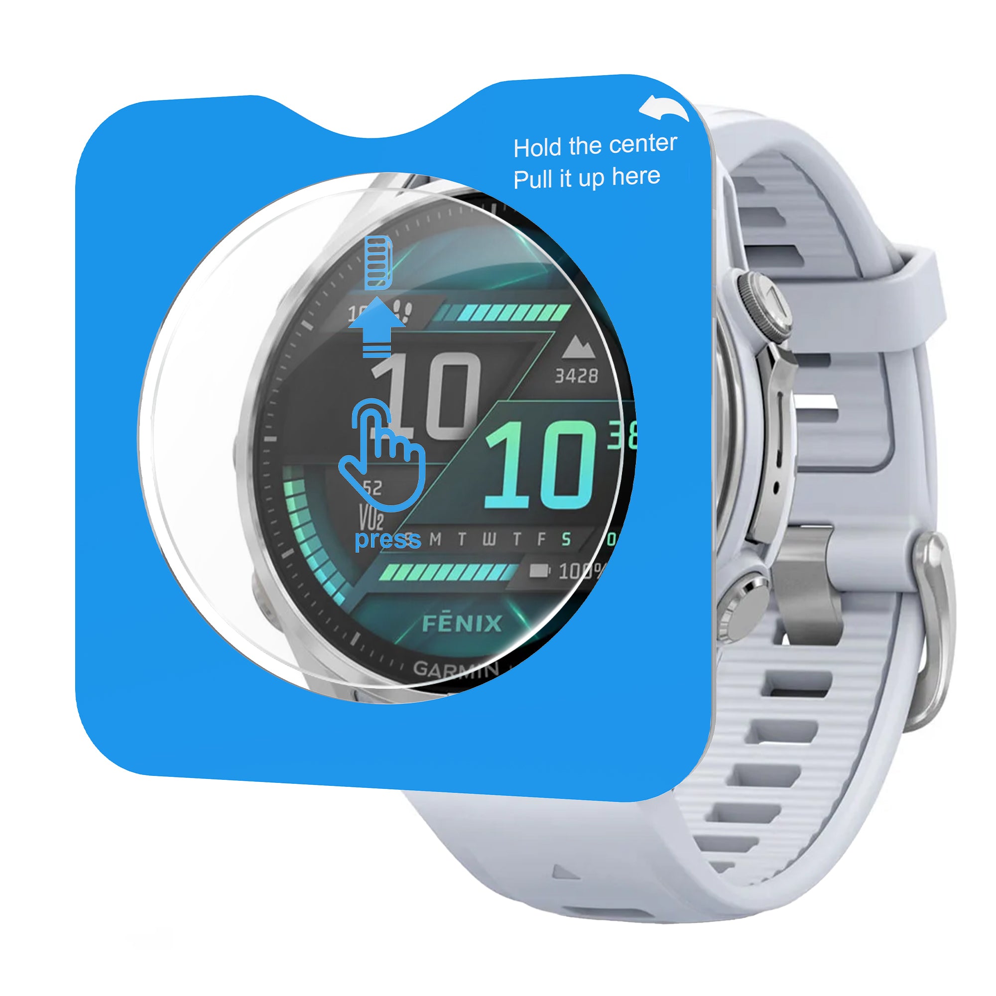 Displayschutzfolie mit 'One-Click' Tool - Garmin Fenix 8 - 43mm