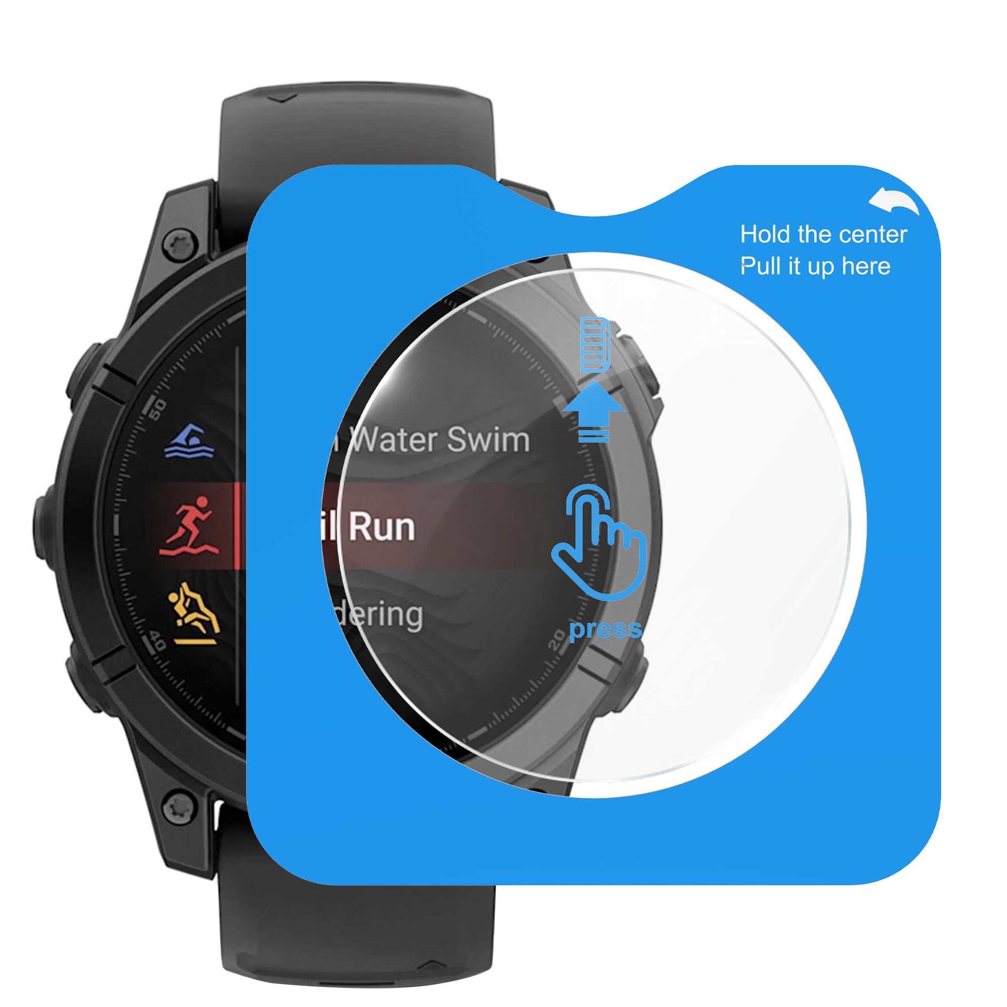 Displayschutzfolie mit 'One-Click' Tool - Garmin Fenix E