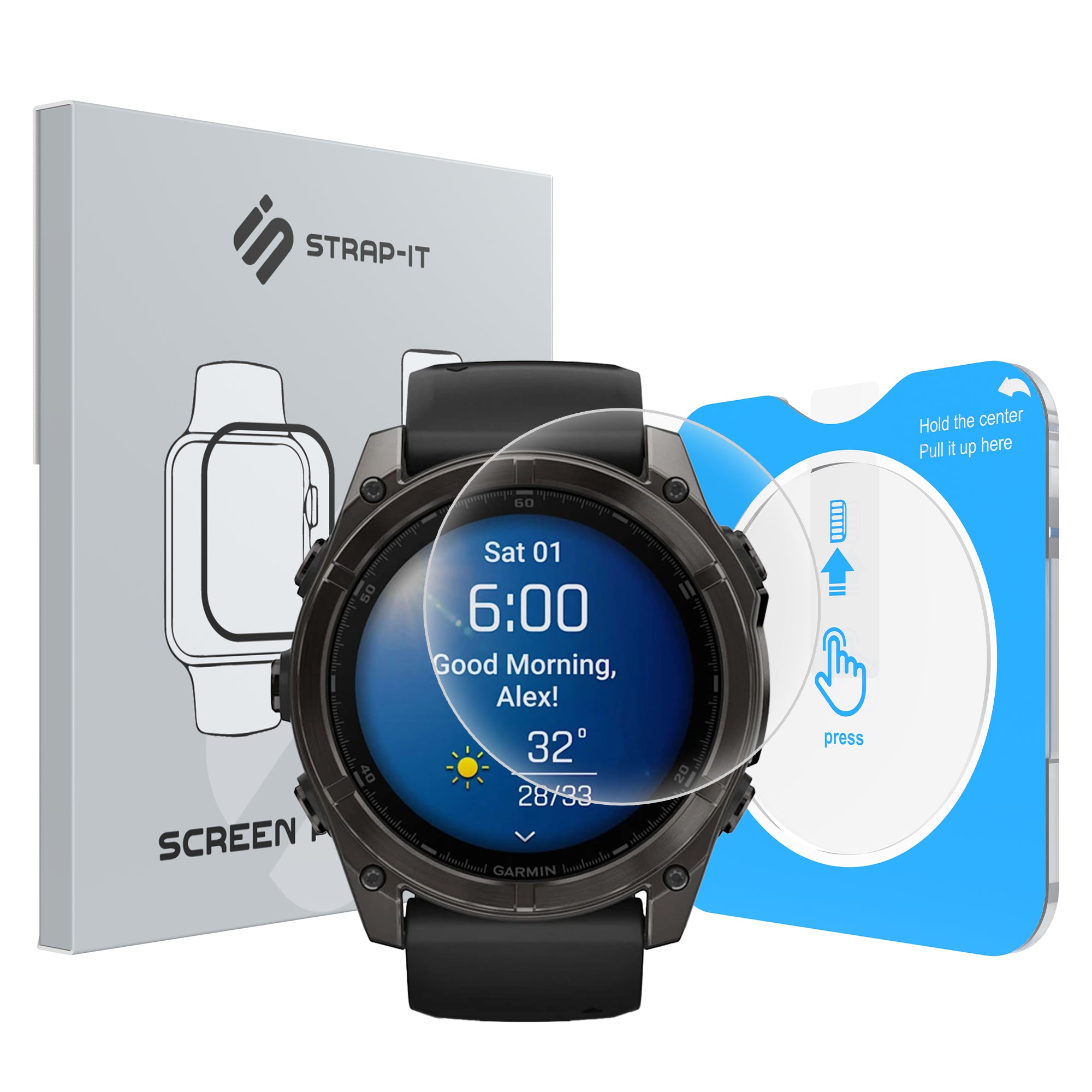 Displayschutzfolie mit 'One-Click' Tool - Garmin Fenix 8 - 51mm