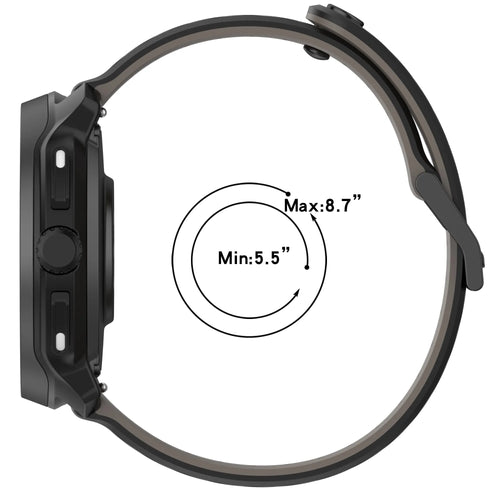 Suunto Nautic S Gestreiftes Silikonarmband (Schwarz)