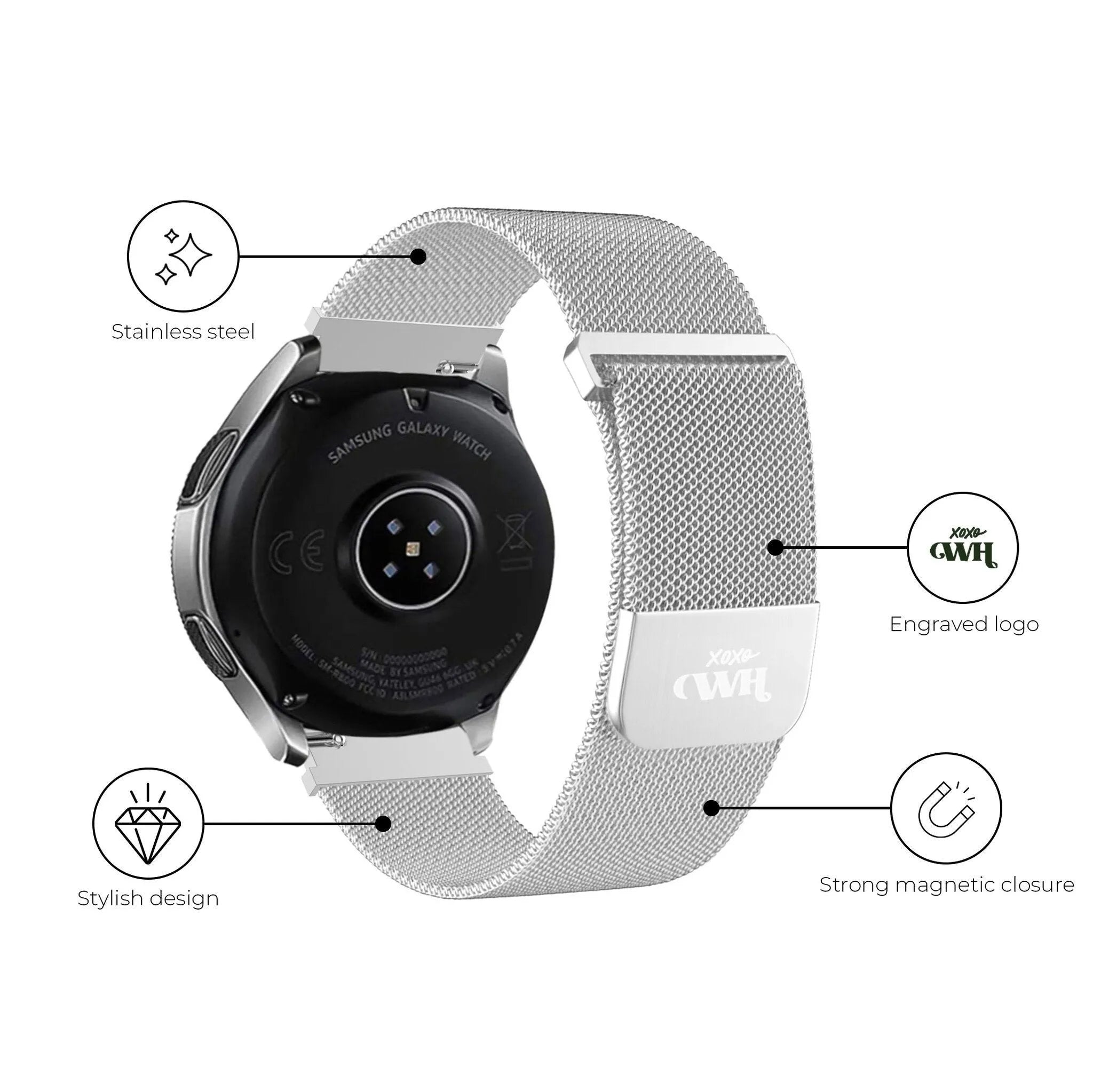 xoxo Wildhearts Amazfit GTR 3 (Pro) Milanese Armband (Silber)