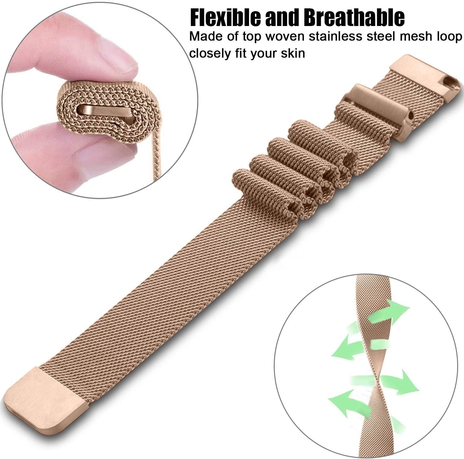 Garmin Venu 2 Milanese Armband (Roségold)