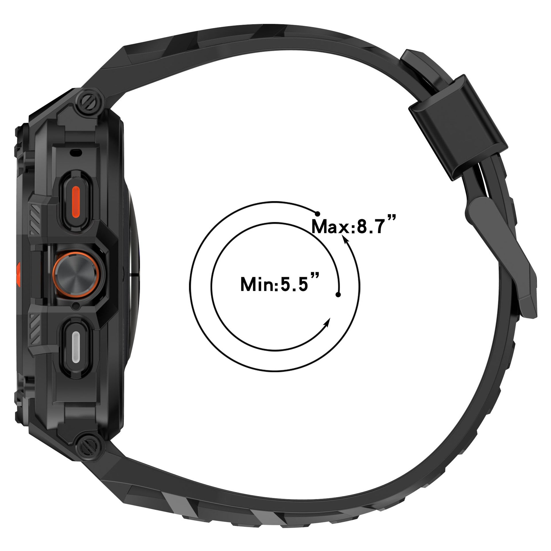 Samsung Galaxy Watch Ultra TPU-Armband mit integrierter Hülle (Schwarz)