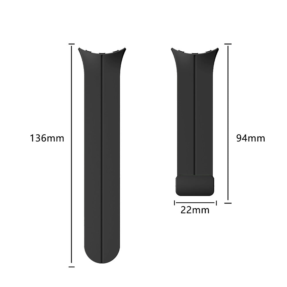 Google Pixel Watch 5 - 45mm Silikonarmband D-Schnalle (Schwarz)