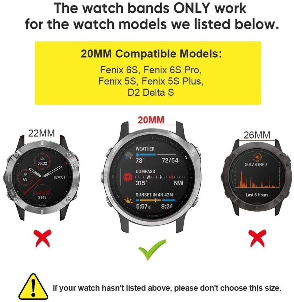 Garmin Fenix 5s/6s Nylonarmband mit Schnallenverschluss (Grau)
