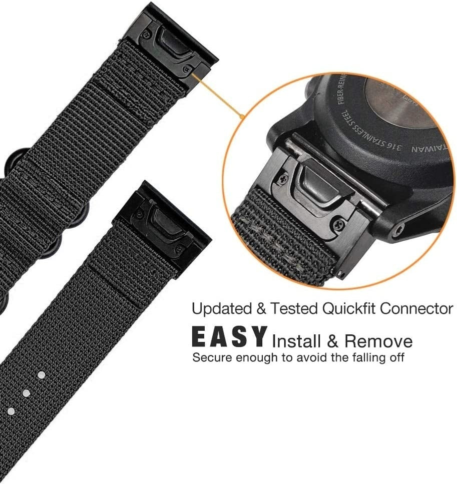 Garmin Fenix 8 Pro - 51mm Nylonarmband mit Schnalle (Schwarz)