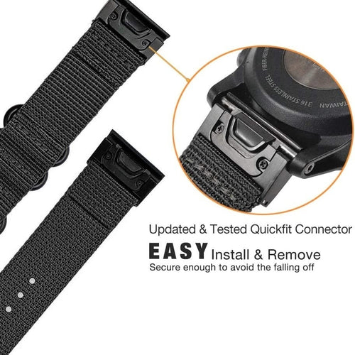 Garmin Quatix 8 - 51mm Nylonarmband mit Schnalle (Schwarz)