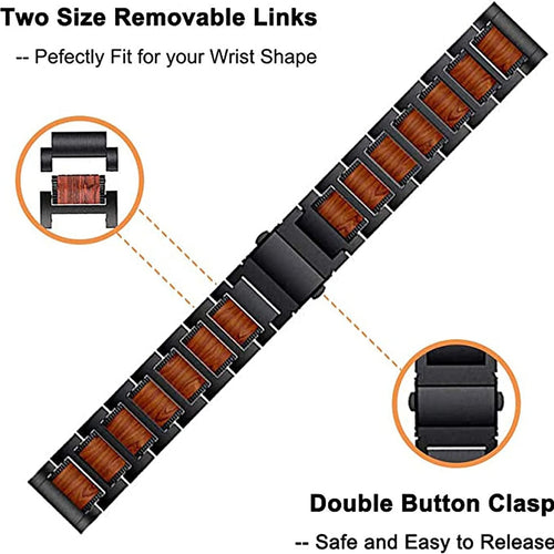 Redmi Watch 5 Lite Wooden/Steel Strap (Black)