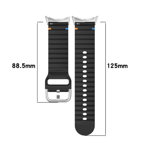 Google Pixel Watch 4 - 45mm Wave Silikonarmband (Schwarz)