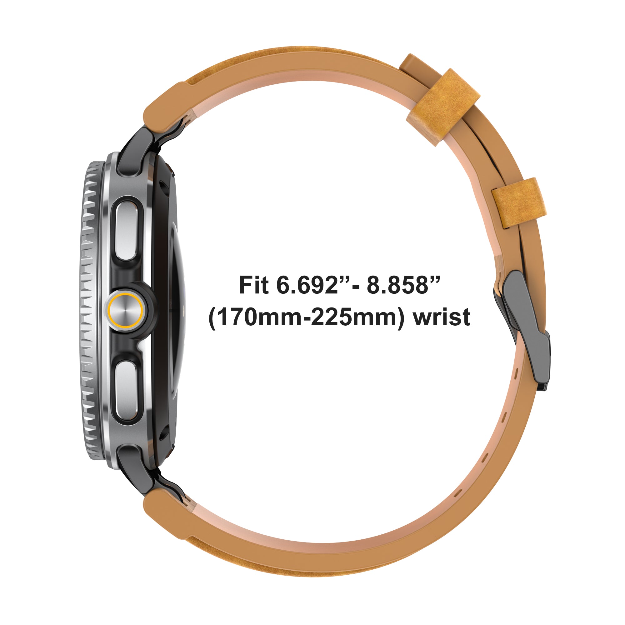 Samsung Galaxy Watch 8 - 44mm Solides Lederarmband (Braun)