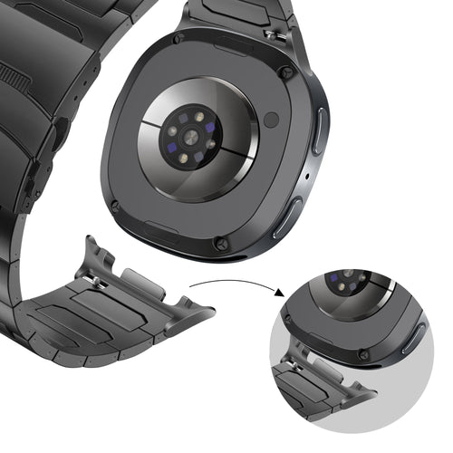 Bandz Samsung Galaxy Watch 8 - 40mm Titan-Armband 'Deluxe' (Schwarz)