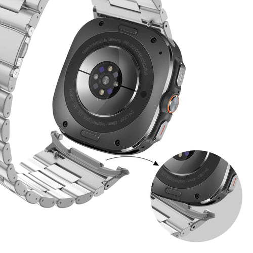 Bandz Samsung Galaxy Watch Ultra Stahlgliederband 'Deluxe' (Silber)