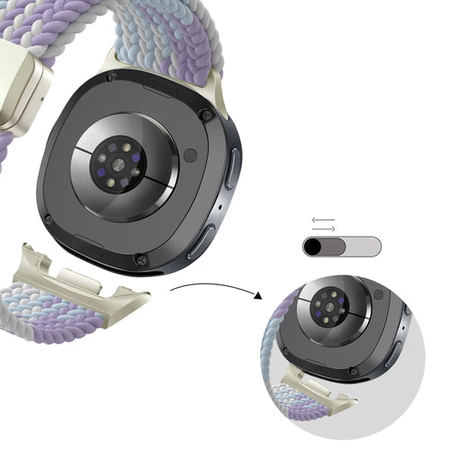 Bandz Samsung Galaxy Watch 9 - 44mm Magnetisch Geflochtenes Armband (Lila Mix)