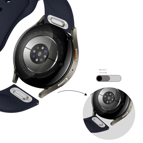 Bandz Samsung Galaxy Watch 7 - 44mm Sport Armband 'Easy Fit' (Dunkel Blau)