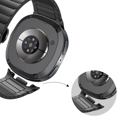 Bandz Samsung Galaxy Watch 8 - 40mm Stahlarmband 'One Bead' (Schwarz)