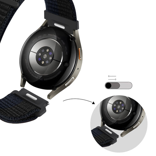 Bandz Amazfit Bip Max Nylonarmband 'Easy Fit' (Schwarz/Blau)
