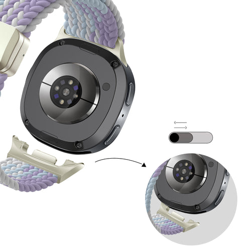 Bandz Samsung Galaxy Watch 8 Classic Magnetisches Geflochtenes Armband (Lila Mix)