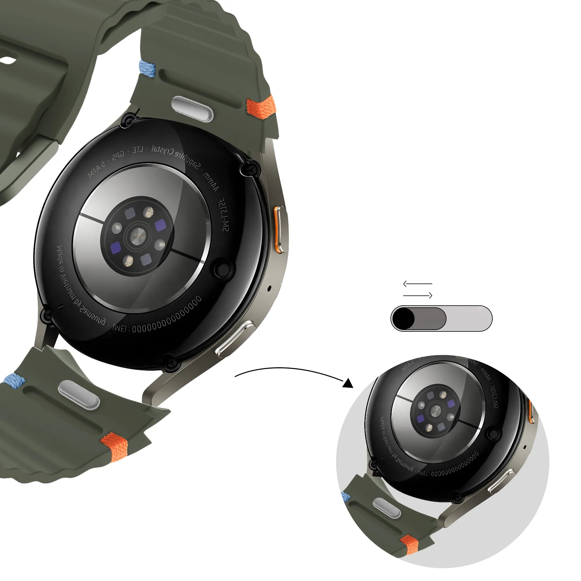 Bandz Samsung Galaxy Watch 4 Classic 42mm Wave-Armband 'Easy Fit' (Grün)