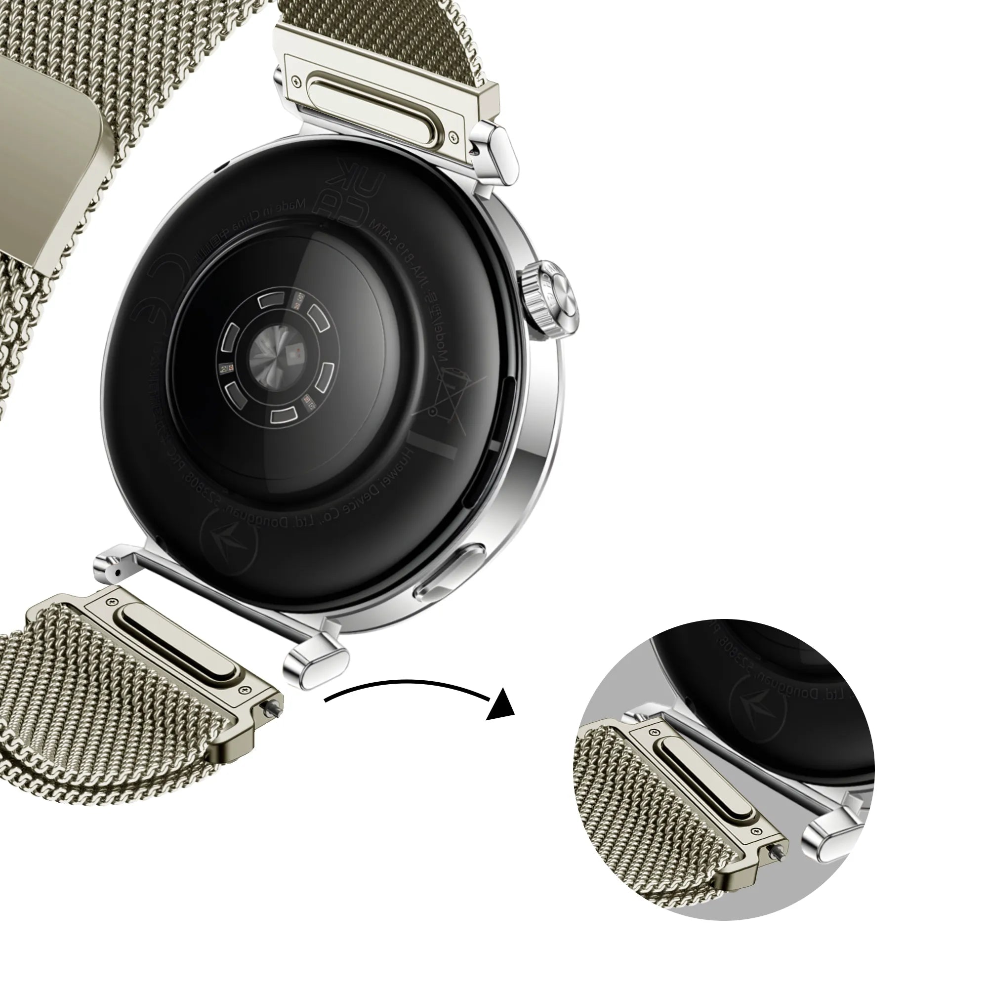 Bandz Huawei Watch GT 6 - 41mm Milanese Armband 'Easy fit' (Polarstern)