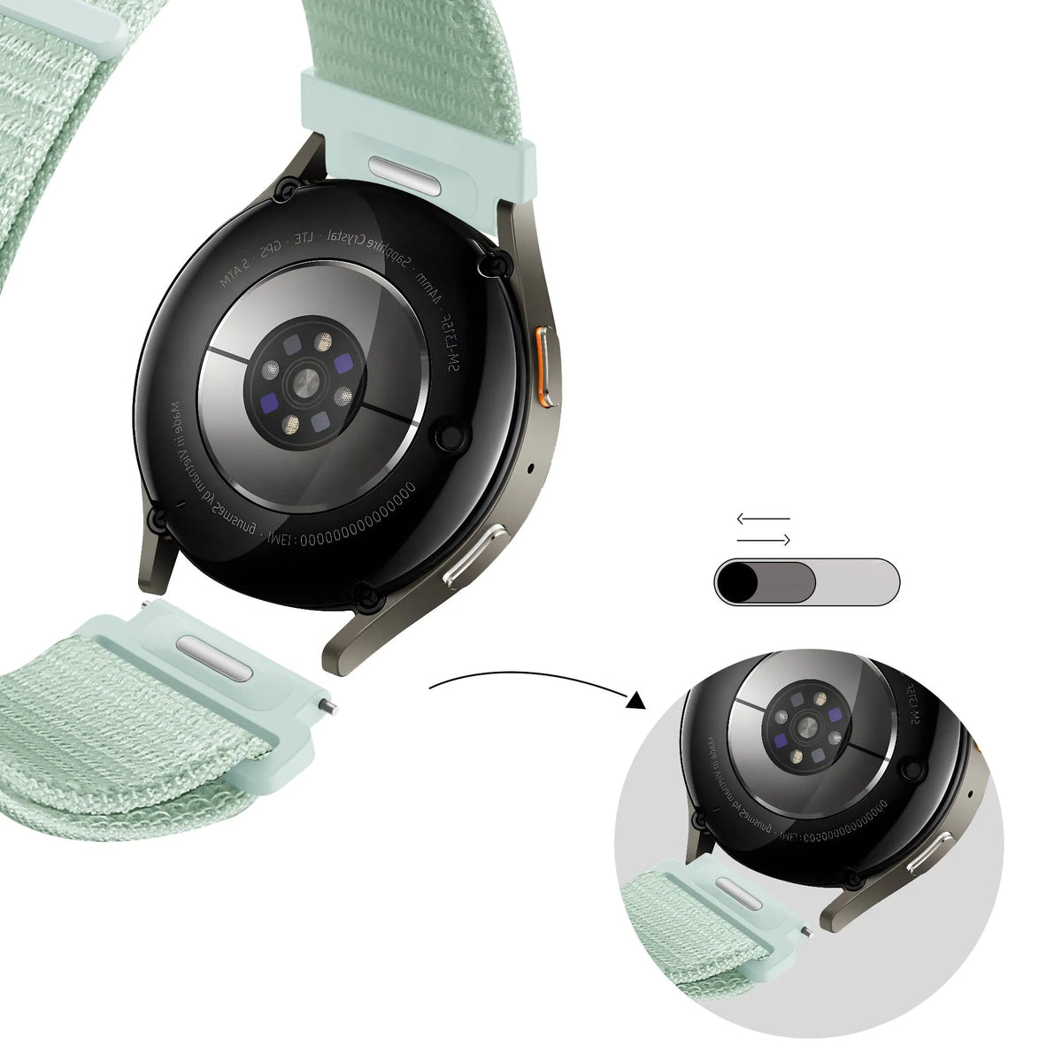 Bandz Huawei Watch GT 5 Pro - 42mm Nylon Strap 'Easy Fit' (Light Green)