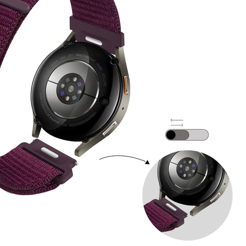 Bandz Huawei Watch GT 2 42mm Nylonarmband 'Easy Fit' (Plum)
